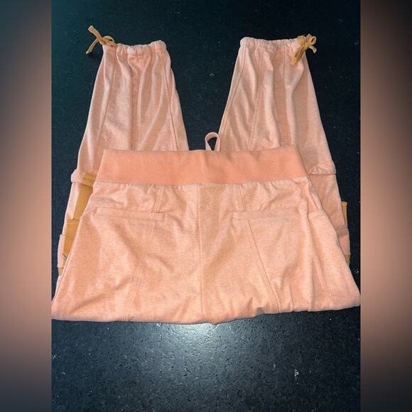 UEC FREE PEOPLE STRETCH Jogger Pant PEACHY ORANGE Cargo Pockets High Waist SZ S - Picture 8 of 14